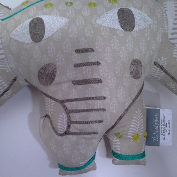 The Land of Nod elephant plush Beige Embroidered 2015 Gy Global Elephant - Picture 4 of 12